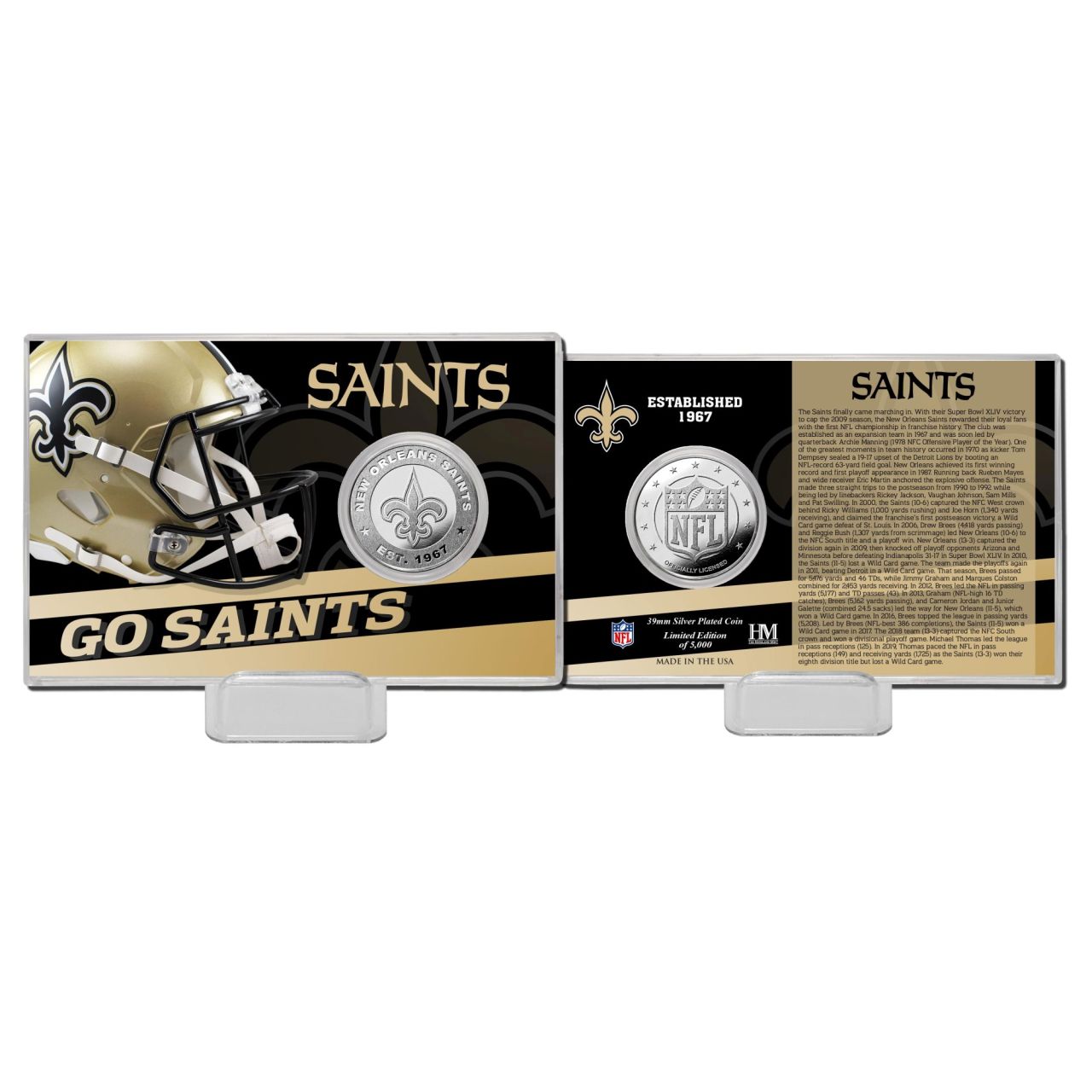 Bild von NFL Team History Silver Coin Card - New Orleans Saints