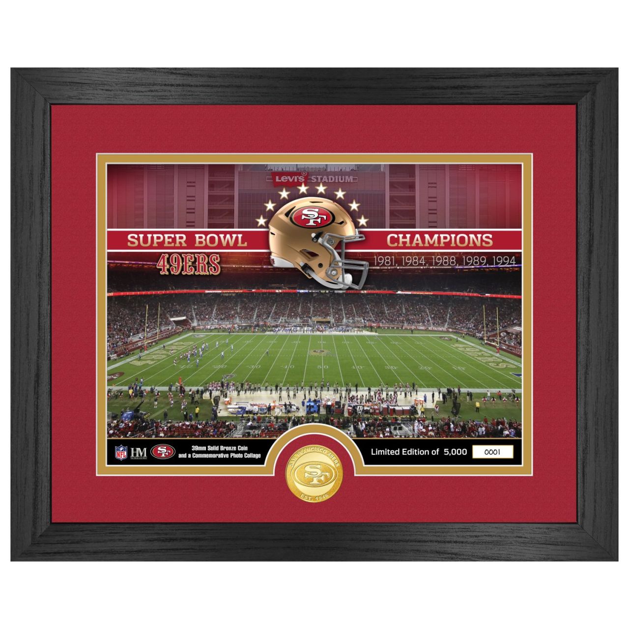 Bild von San Francisco 49ers NFL Stadion Golden Coin Bild 40x33cm