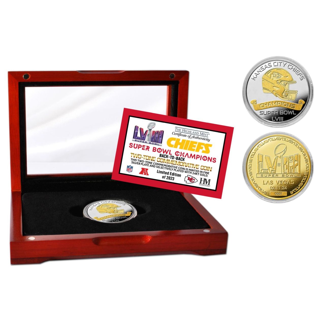 Bild von Super Bowl LVIII Kansas City Chiefs Flip Coin Münze 39mm