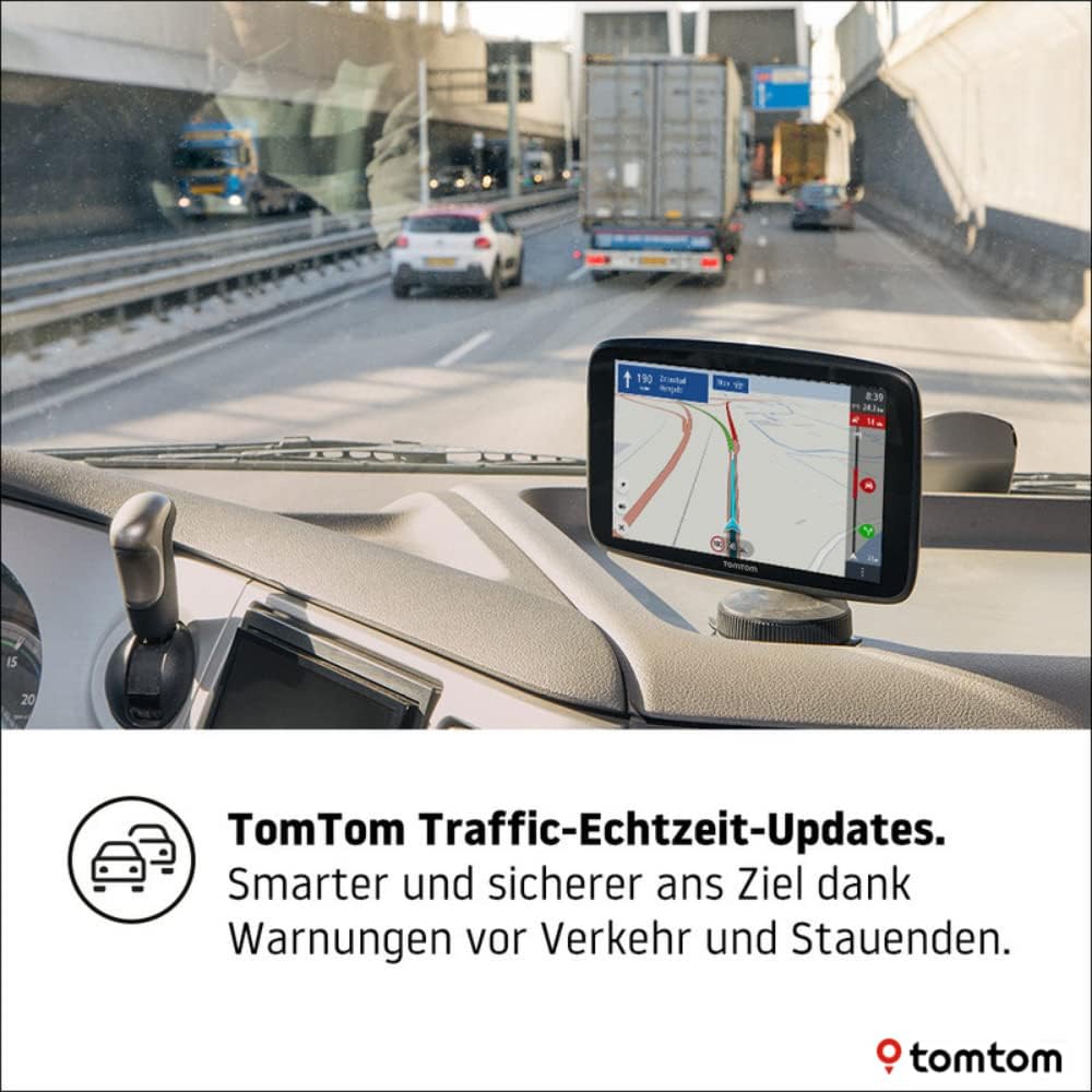 Bild von TomTom LKW Navigationsgerät GO Expert (7 Zoll HD-Bildschirm,Routen für große Fahrzeuge, Stauvermeidung dank TomTom Traffic, Weltkarten, Warnungen zu Beschränkungen, schnelle Updates über WiFi) Schwarz