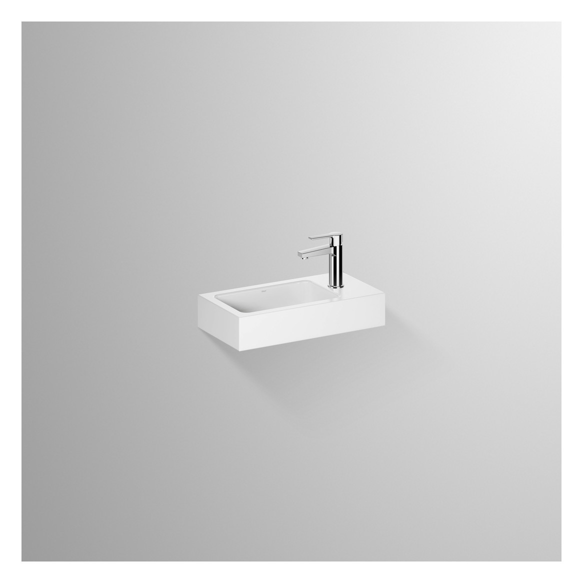 Bild von Alape Waschtisch SET.WT.XS500H.L 0639001 Weiss, Armatur chrom, 0639001000 0639001000