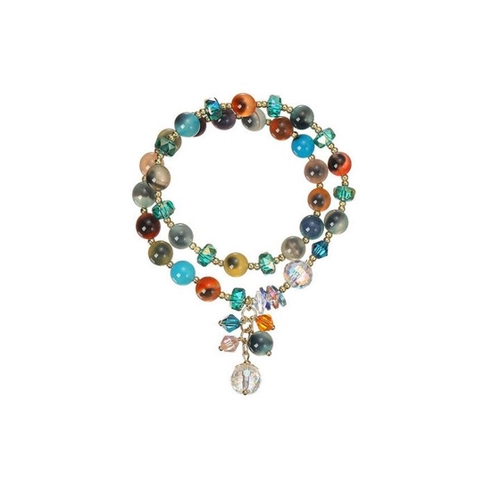 Bild von AUKUU Armband Bunte Perlen, buntes Doppelarmband