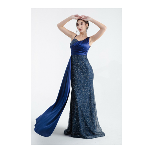 Bild von Elegantes Marineblaues Abendkleid für Damen