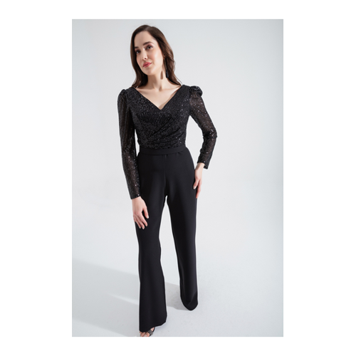 Bild von Lafaba Schwarzer Abendkleid-Overall mit Pailletten für Damen - 36