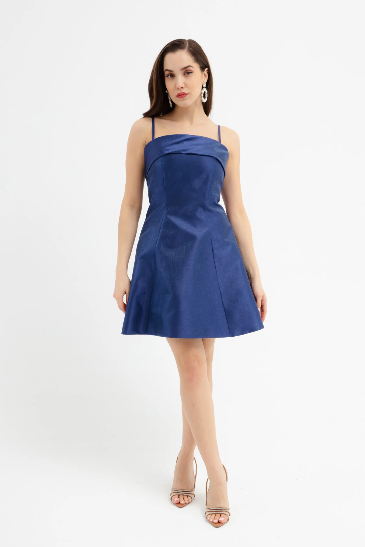 Bild von Lafaba Mini-heimkehrkleid In Indigo Mit Dünnen Trägern für Damen - 40