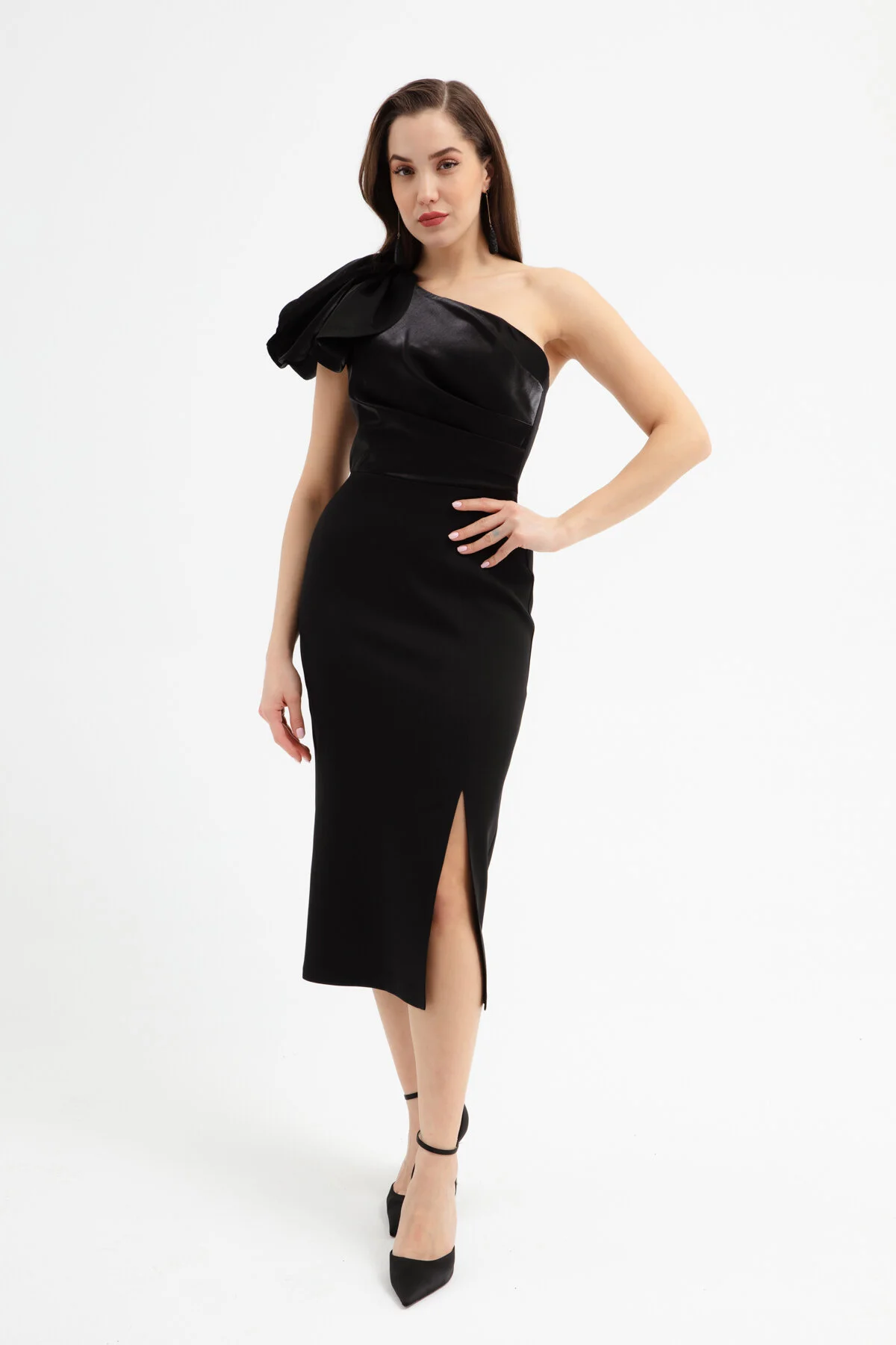 Bild von Lafaba Abendkleid Mit Schwarzen Organza-details, Midi-versprechen, Verlobung Und Hochzeit für Damen - 40