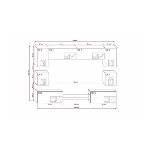 Bild von ROYAL24_MARKT Wohnwand - Smart gestaltete Wohnwand, (Komplett Set, 10-St., Premium - ANX1)