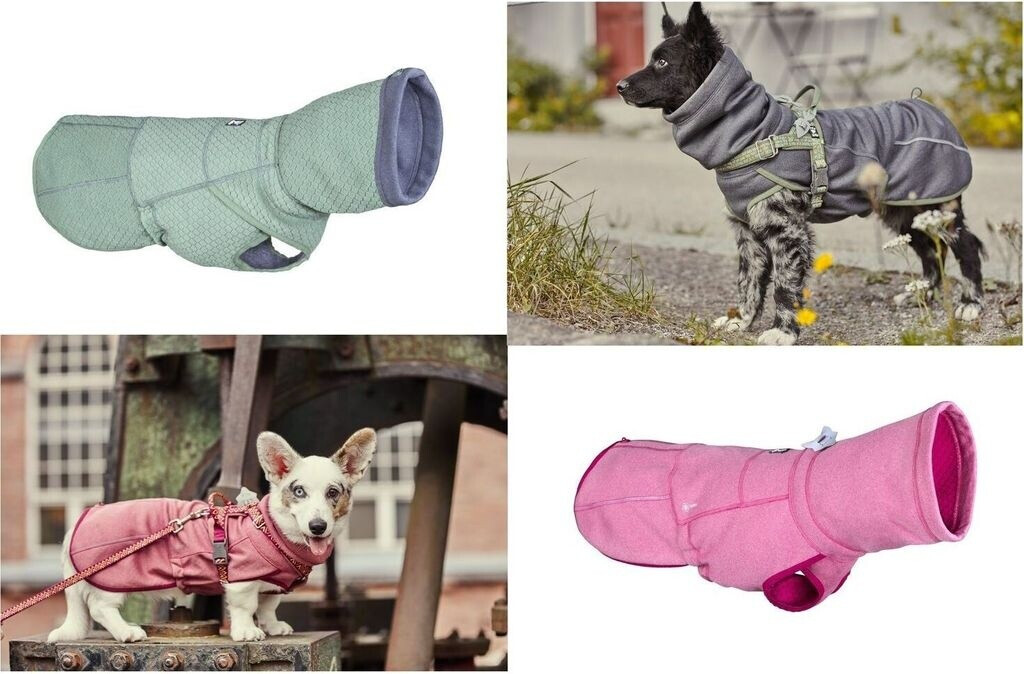 Bild von Hurtta Razzle-Dazzle Midlayer Jacke für Hunde, verstellbar, wendbar, Pull On, unter Regenmänteln und Wintermänteln zu verwenden - BlackBerry/Grau-Grün 35 cm