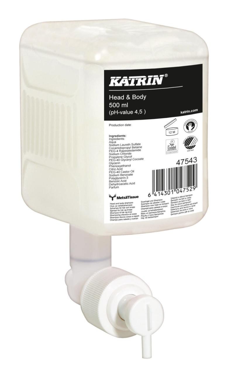 Bild von Katrin, Duschmittel, Duschgel Head & Body Arctic Breeze 12 x 500 ml wohltuendes Balsam für Körper und Haare, 12 S (500 ml)