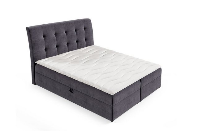 Bild von Fun Möbel Boxspringbett Boxspringbett Schlafzimmerbett DASIO in Stoff Cloud (inkl. Kaltschaumtopper und Topper)
