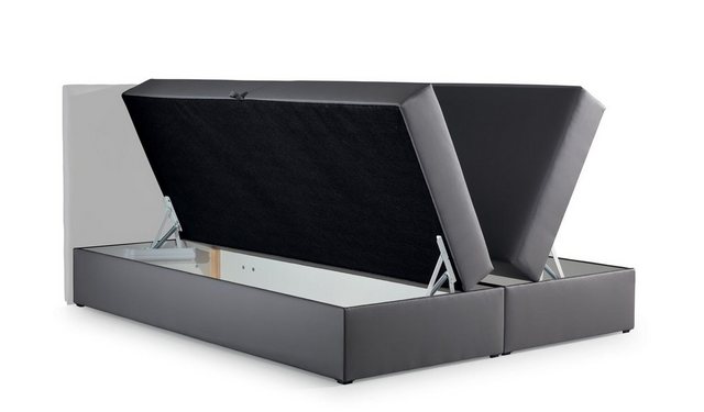 Bild von Fun Möbel Boxbett Schlafzimmerbett BEILA Stoff Faro (Auch in Überlänge erhältlich, Inkl. Kaltschaumtopper und Bettkästen), Lancelot-Eiche-Optik