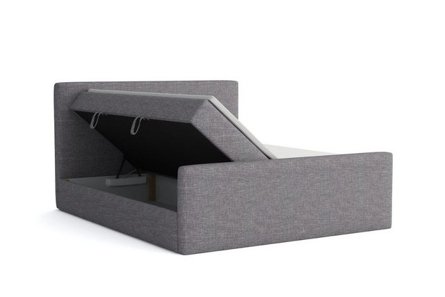 Bild von Fun Möbel Boxspringbett Boxspringbett Schlafzimmerbett LEWIS LUX Überlänge in Stoff Fresh (inkl. Kaltschaumtopper und Bettkästen), auch in Standardlänge erhältlich
