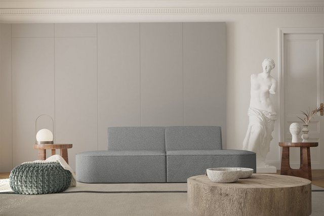 Bild von Sofa Designersofa 2-Sitzer MILOT in Stoff Ascot Bukla Grau