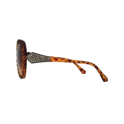 Bild von Ella Jonte Sonnenbrille braun silber in Hornoptik – Stilvolles Accessoire mit UV-Schutz