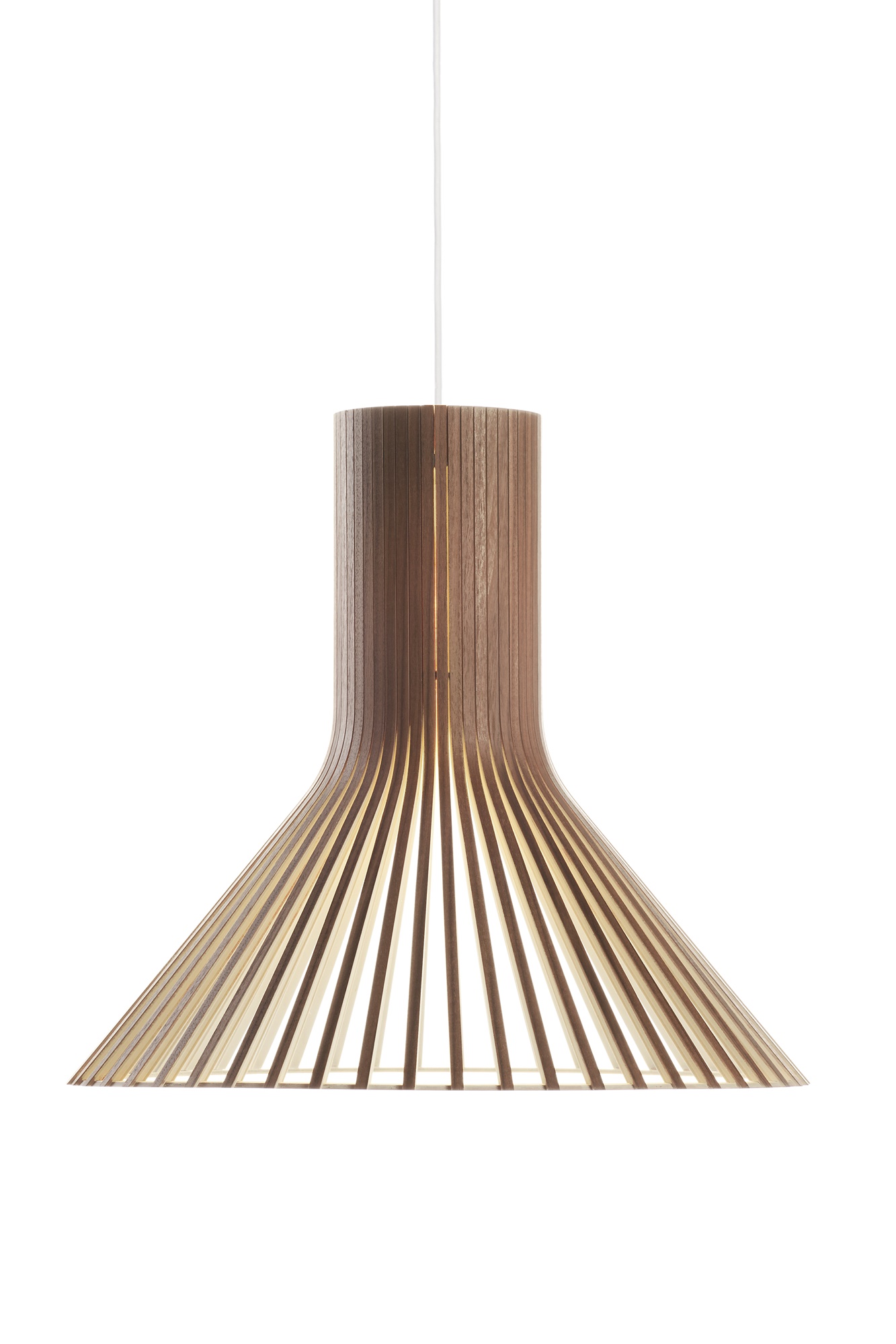 Bild von Secto Design Puncto 4203 Pendelleuchte, Walnuss, furniert/Textilkabel weiß