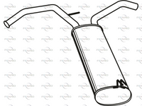 Bild von FENNO Endschalldämpfer hinten  für PEUGEOT CITROËN TOYOTA 1726-XZ 17430-0Q013 17430-0Q012 P1861