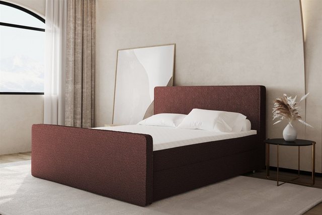 Bild von Fun Möbel Boxspringbett Schlafzimmerbett CELES 200er in Stoff Ascot (inkl. Kaltschaumtopper und Bettkästen), auch in Überlänge erhältlich