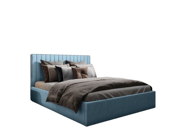 Bild von Fun Möbel Polsterbett Polsterbett Schlafzimmerbett ELIOS Komplett-Set in Stoff Brooklyn (mit Lattenrost und Matratze, inkl. Bettkasten)