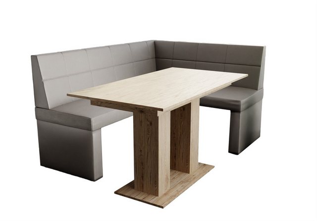 Bild von Fun Möbel Eckbankgruppe Eckbankgruppe „BLAKE“ Größe 168x128cm mit Tisch Sonoma, ausziehbarer Tisch