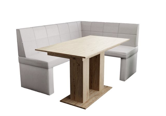 Bild von Fun Möbel Eckbankgruppe Eckbankgruppe „BLAKE XL“ Größe 196x142cm mit Tisch Sonoma, ausziehbarer Tisch