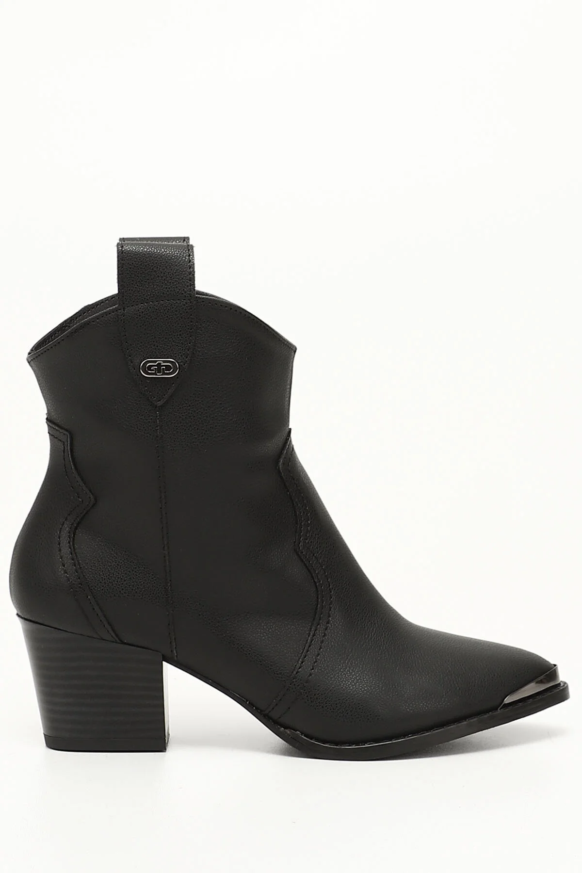 Bild von GÖNDERİ(R) Schwarze Cowboystiefel Mit Spitzer Zehenpartie Und Dickem Absatz für Damen - 40