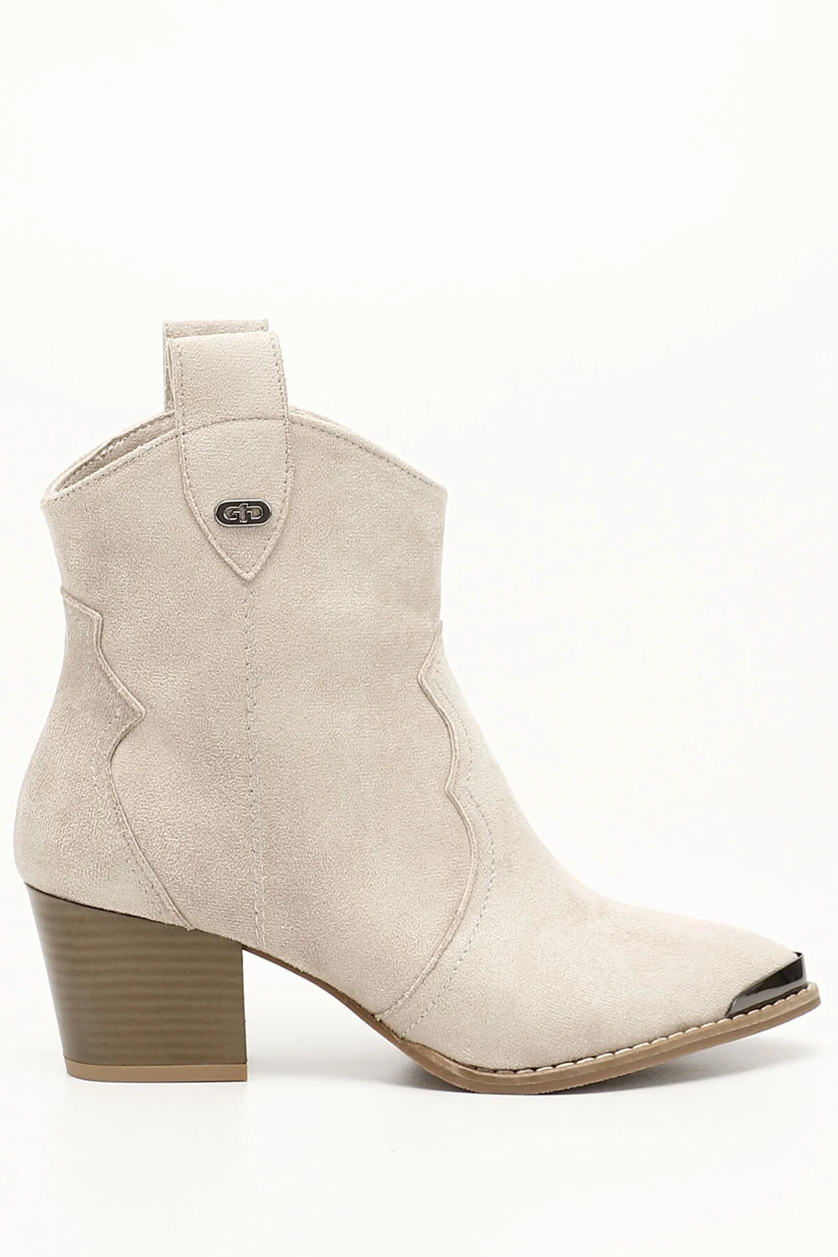 Bild von GÖNDERİ(R) Nerzfarbene Wildleder-western-cowboy-stiefel Mit Spitzer Zehenpartie Und Absatz 32133 für Damen - 40