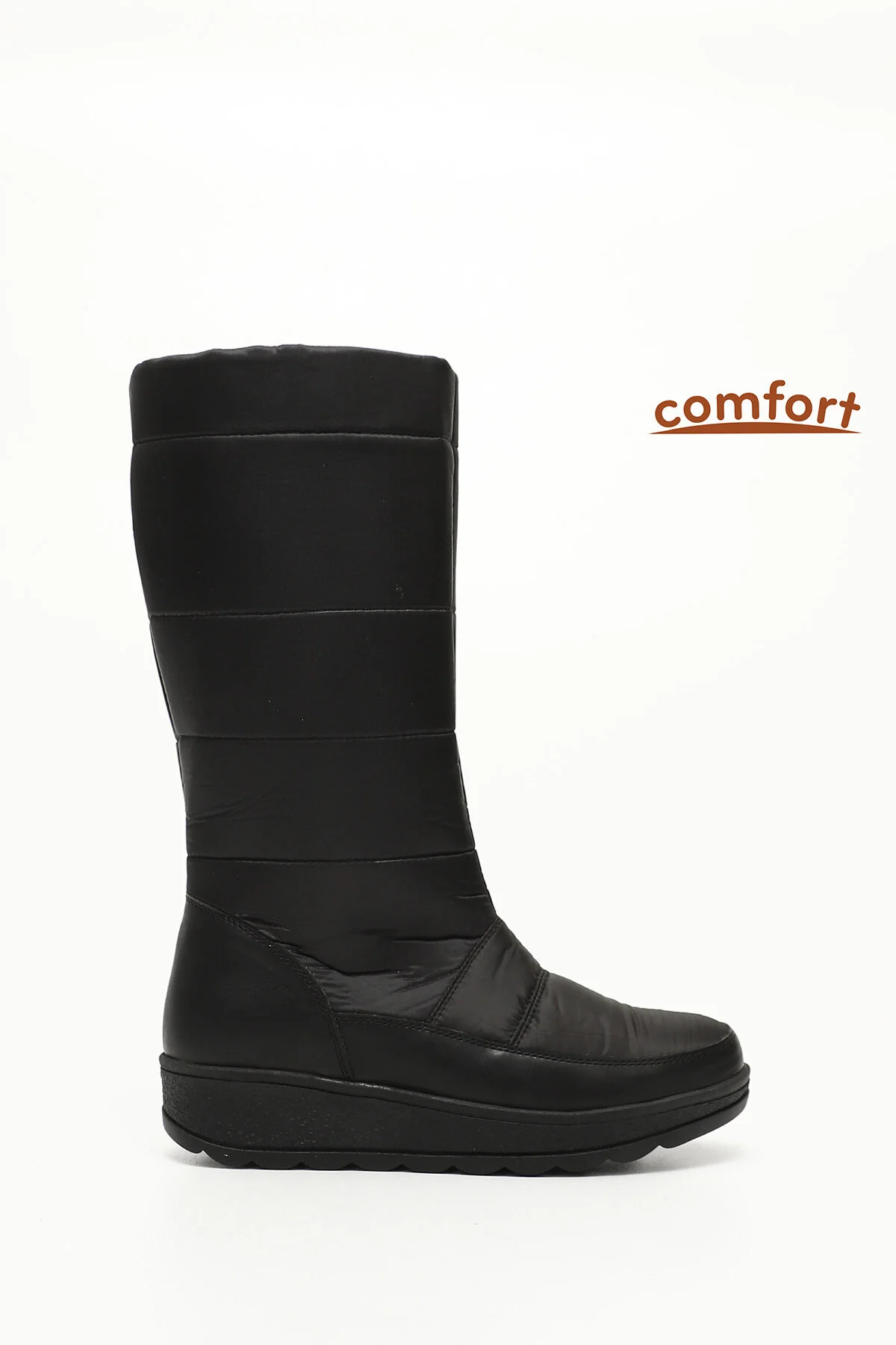 Bild von GÖNDERİ(R) Schwarze Komfort-schneestiefel Mit Reißverschluss Und Gummisohle für Damen - 36