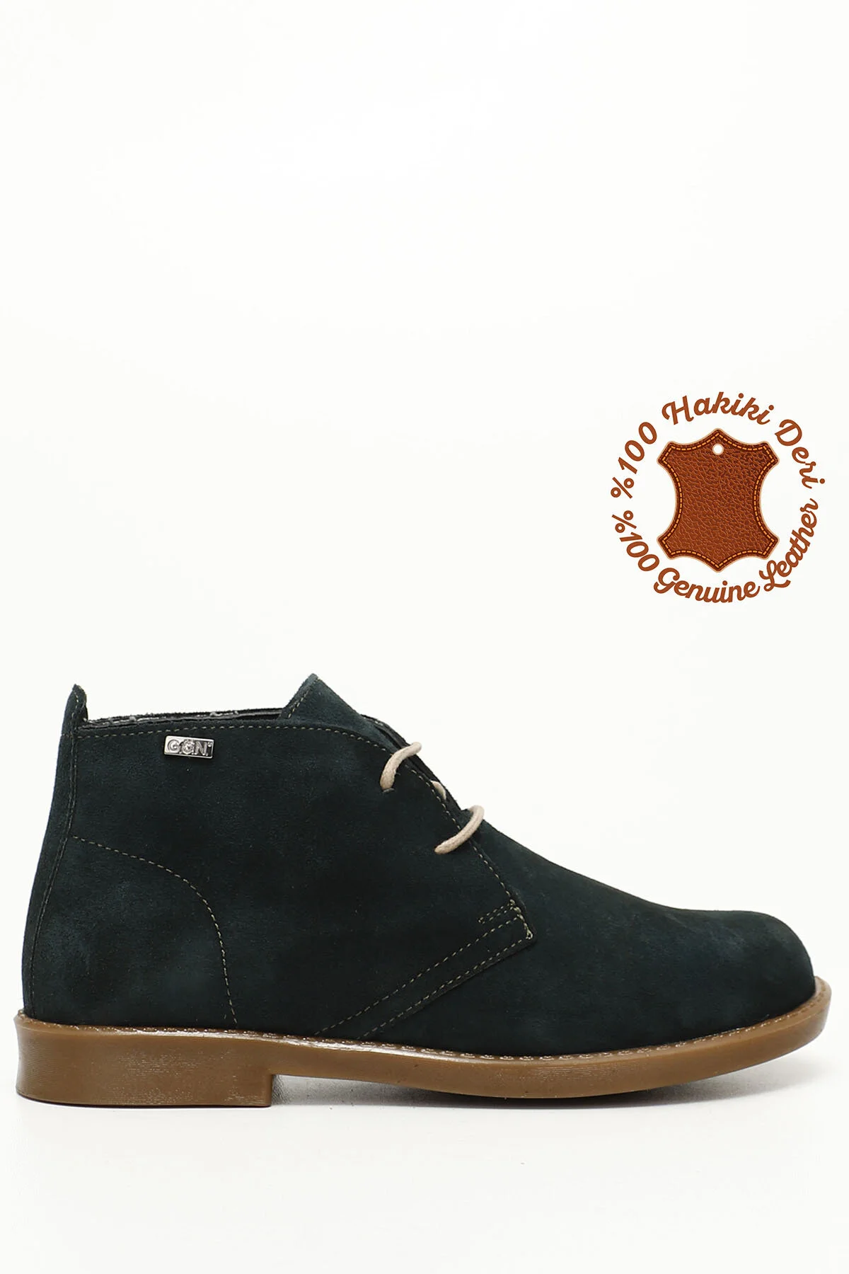 Bild von GÖNDERİ(R) Petrolgrüne Stiefel Aus Echtem Leder Mit Gummisohle für Damen - 36