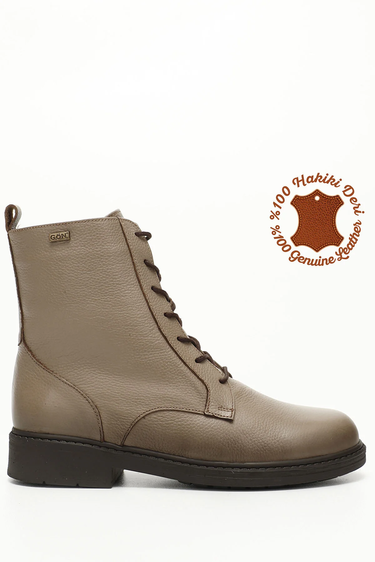 Bild von GÖNDERİ(R) Mink Floater Echtleder-schnürstiefel Mit Gummisohle Und Reißverschluss 42452 für Damen - 36
