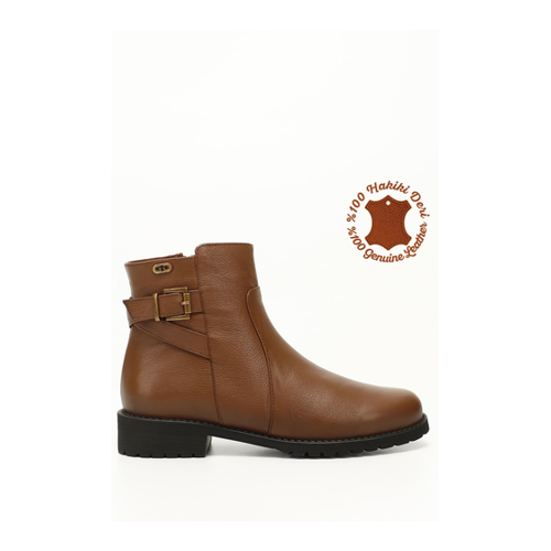 Bild von GÖNDERİ(R) Taba Floter Stiefel Aus Echtem Leder für Damen