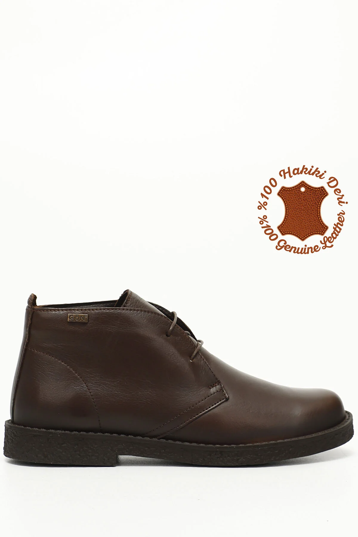 Bild von GÖNDERİ(R) Stiefel Aus Echtem Leder Mit Kaffee-antik-oxford-form Und Gummisohle für Damen - 40