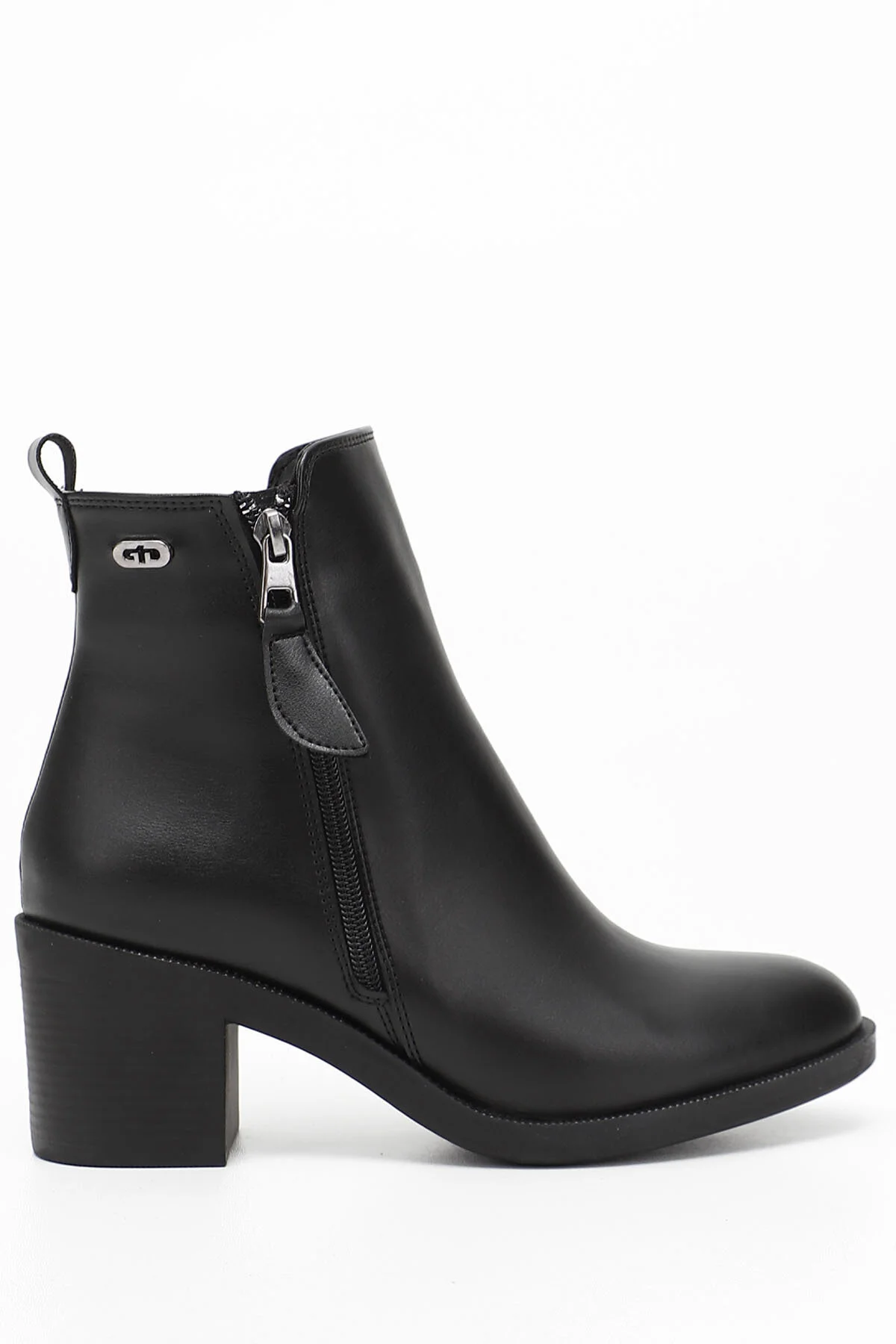 Bild von GÖNDERİ(R) Schwarze Stiefel Mit Doppeltem Reißverschluss Und Dickem Absatz für Damen - 38