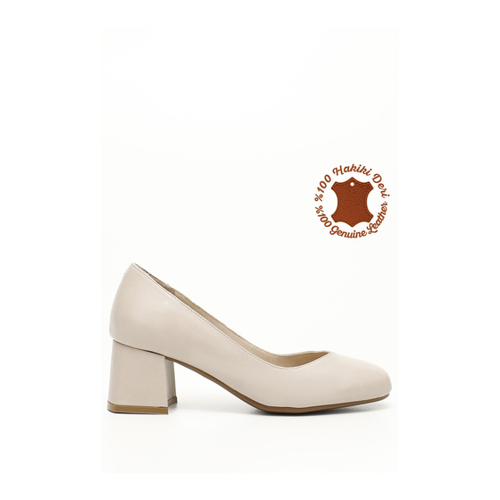 Bild von GÖNDERİ(R) High Heels Beige Blockabsatz für Damen - 40