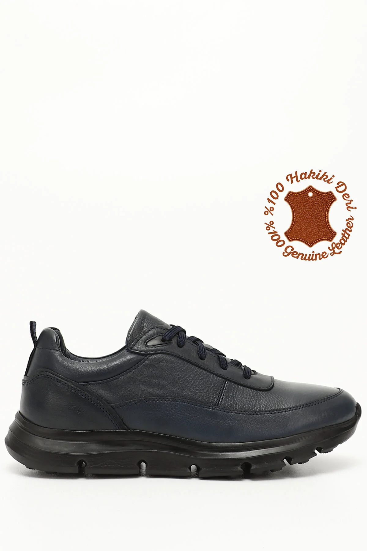 Bild von GÖNDERİ(R) Marineblauer Schnürsneaker Aus Echtem Leder für Herren - 41
