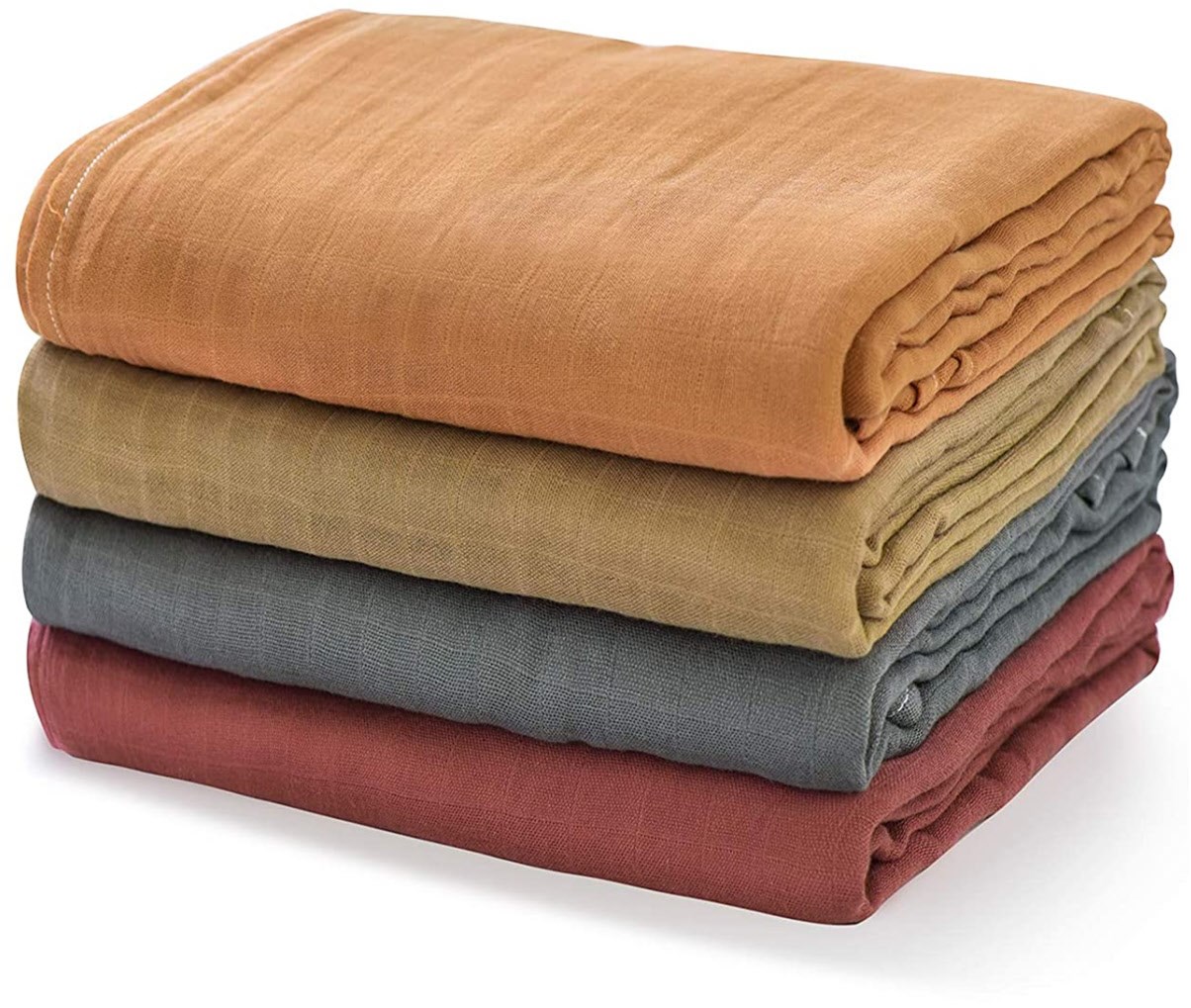 Bild von Babydecke Musselin 4er Pack - Wickeldecken - uni, Momcozy