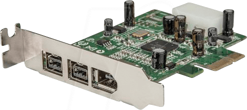 Bild von StarTech.com 3 Port 800+400 FireWire PCI Express Schnittstellen Combo Karte - Low Profile - FireWire-Adapter - PCIe Low Profile - FireWire 800 - 2 Anschlüsse + 1 x FireWire (PEX1394B3LP)