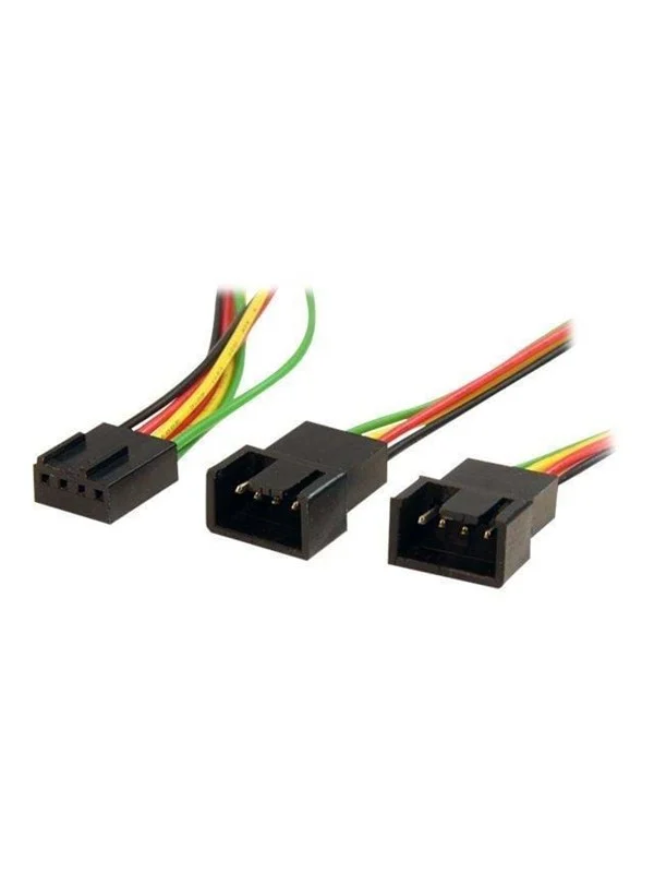 Bild von 0.30m Startech Lüfter Y-Stromadapterkabel 4pol Buchse auf 2x4pol Stecker Schwarz
