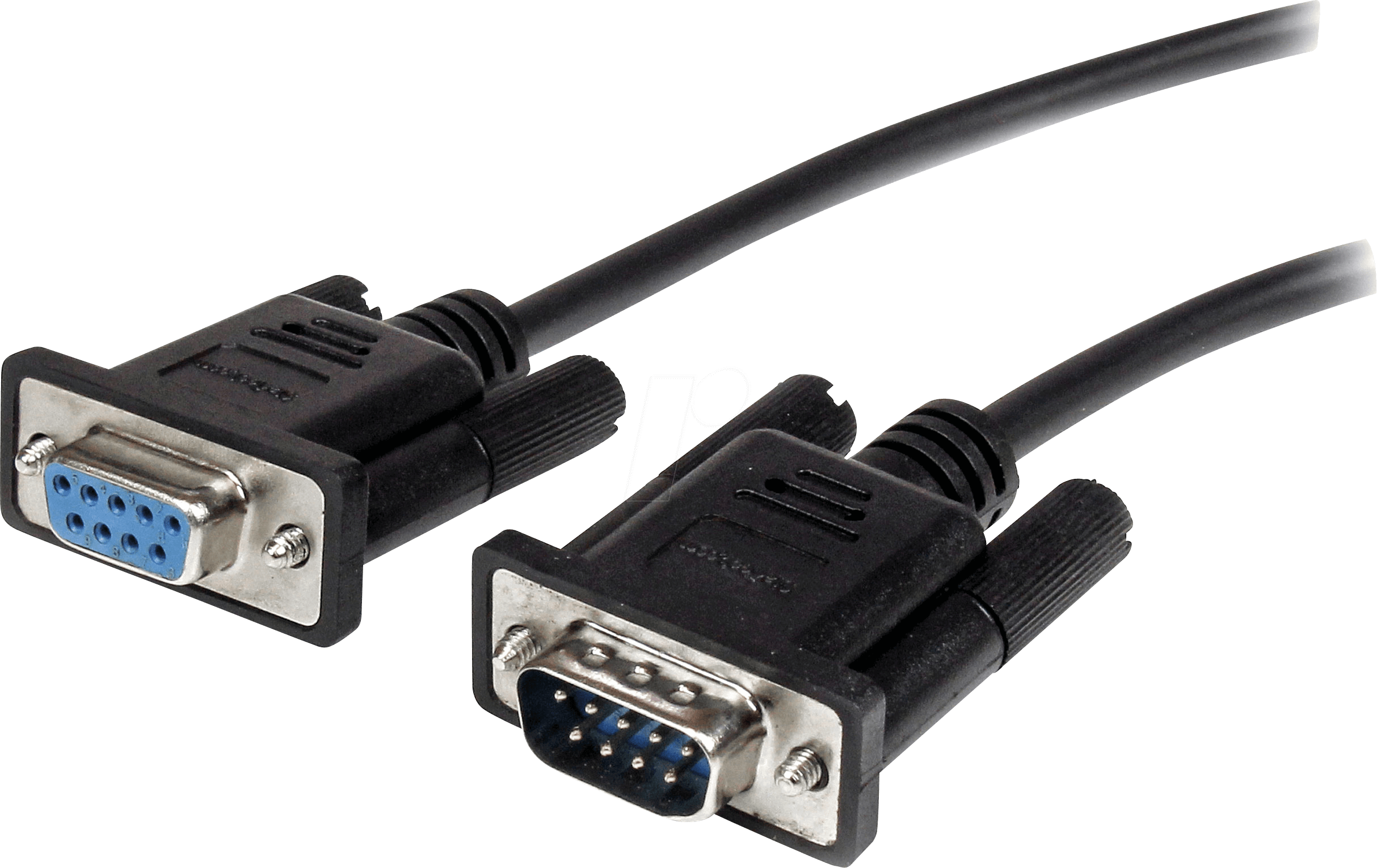 Bild von 2.00m Startech Seriell Verlängerungskabel 9pol Stecker auf 9pol Buchse Schwarz