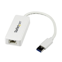 Bild von StarTech.com USB3.0 Gigabit Ethernet Lan Adapter mit USB Port - Weiß - Netzwerkadapter - SuperSpeed USB3.0 - 10Mb LAN, 100Mb LAN, GigE - 10Base-T, 100Base-TX, 1000Base-T - weiß (USB31000SPTW)