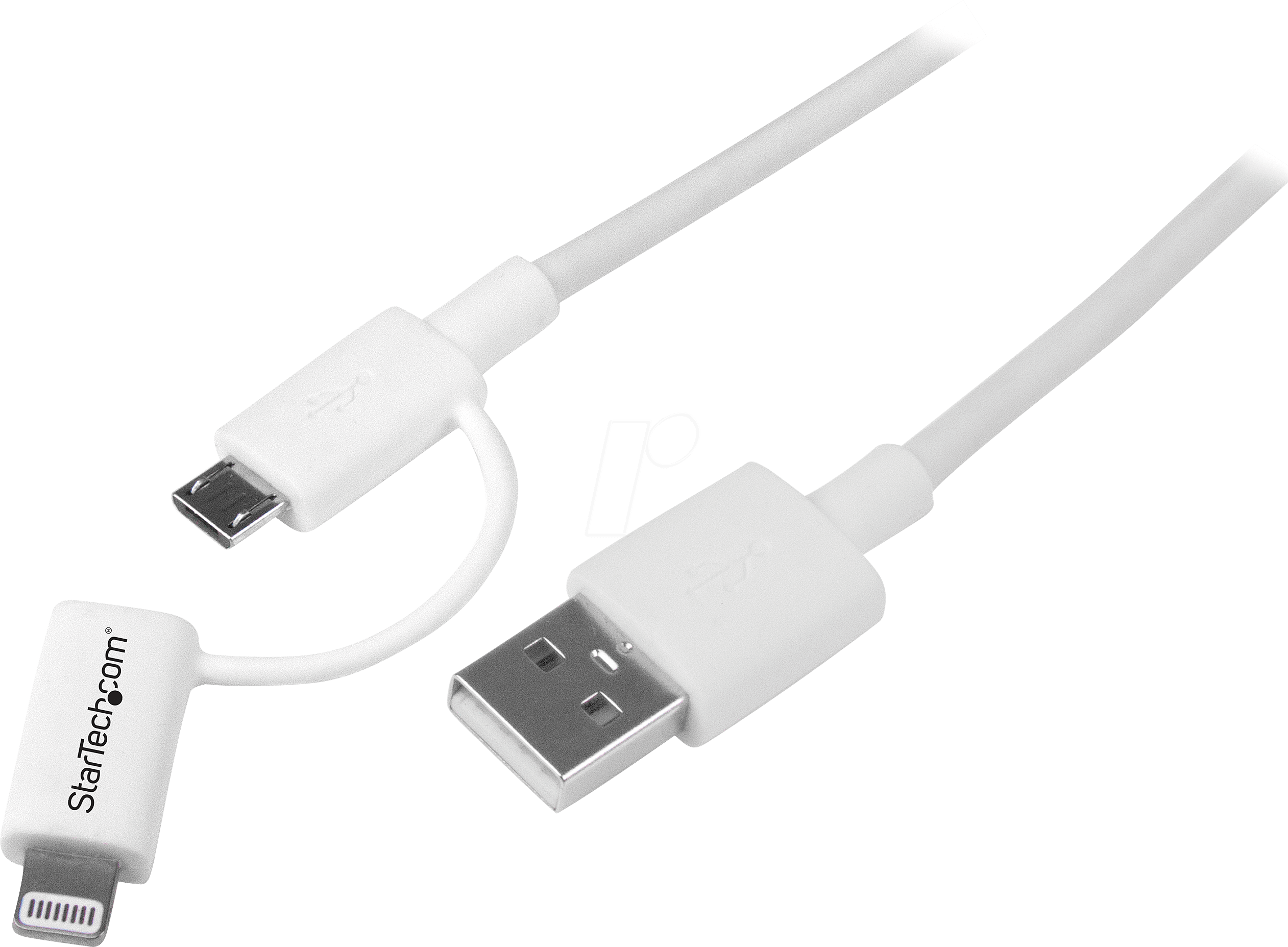 Bild von ST LTUB1MWH - Sync- & Ladekabel, USB-A > Lightning / Micro-B, 1 m, weiß