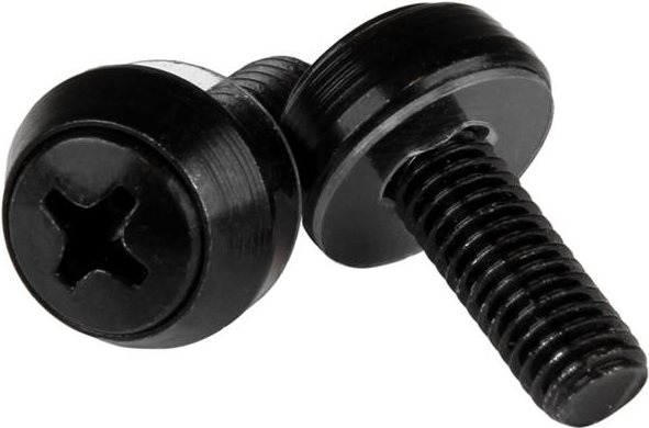 Bild von StarTech.com M6 x 12mm - Montageschrauben - Schwarz - Schrauben-Kit - Schwarz (Packung mit 100) - für P/N: 2POSTRACK42, 4POSTRACK12U, 4POSTRACK25U, 4POSTRACK42, RK960CP, RKQMCAB12, RKWOODCAB12 (CABSCRWSM62B)