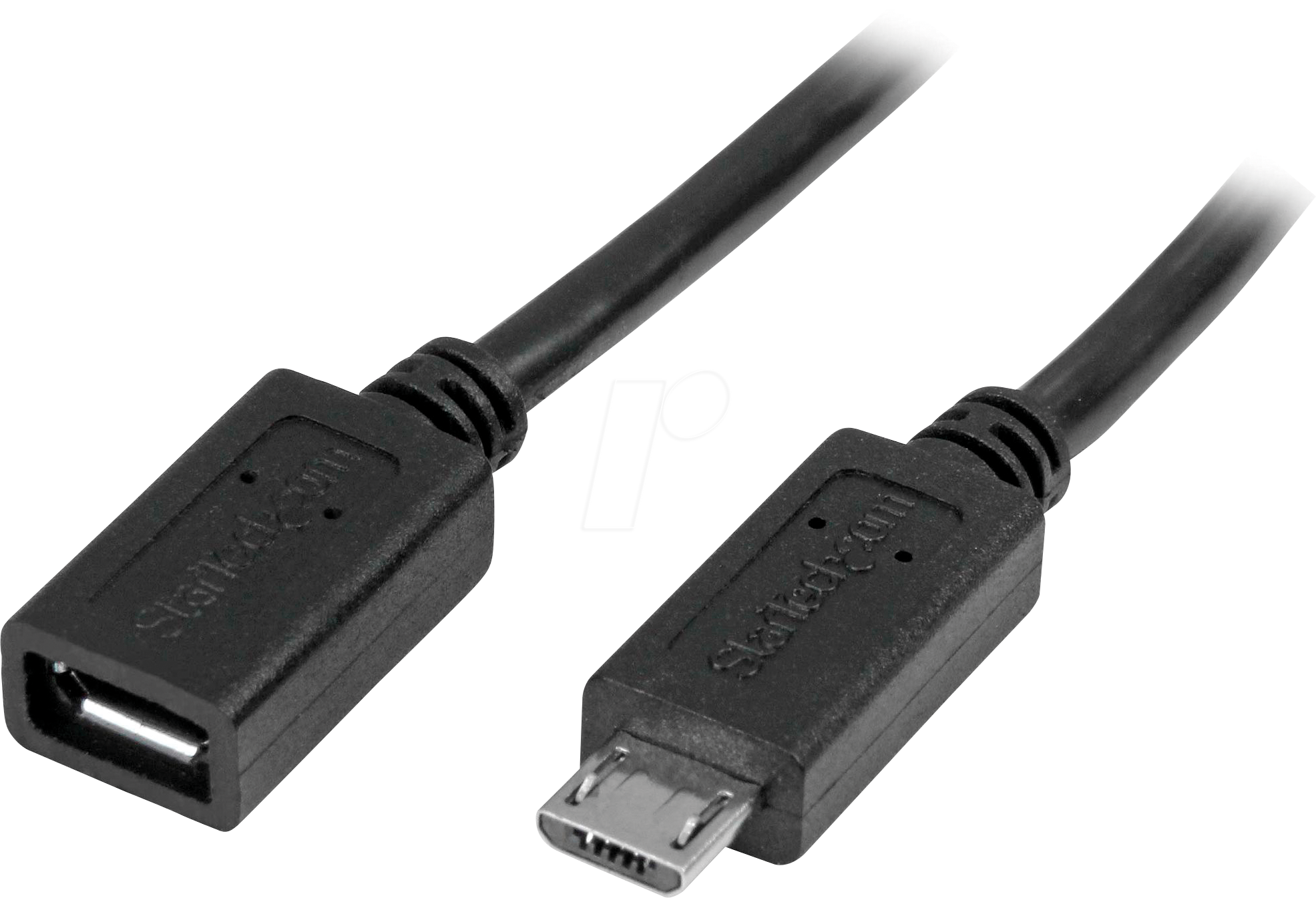 Bild von 0.50m Startech USB2.0 Verlängerungskabel USB mikroB Stecker auf USB mikroB Buchse Schwarz