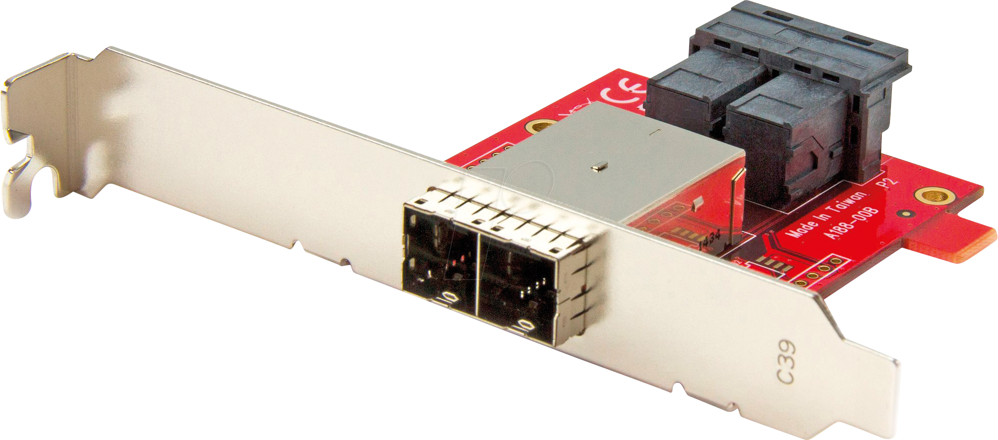 Bild von StarTech.com Mini-SAS Adapter - Dual SFF-8643 auf SFF-8644 - Voll und Low-Profile Slotblech - 12Gbit/s - SAS-Blende intern zu extern - SAS 12Gbit/s - 4x Mini SAS HD (SFF-8643) (W) bis 4x Mini SAS HD (SFF-8644) (W)