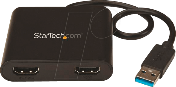 Bild von StarTech.com USB to Dual HDMI Adapter - USB to HDMI Adapter - 4K - external video adapter - MCT Trigger II - 64 MB - black