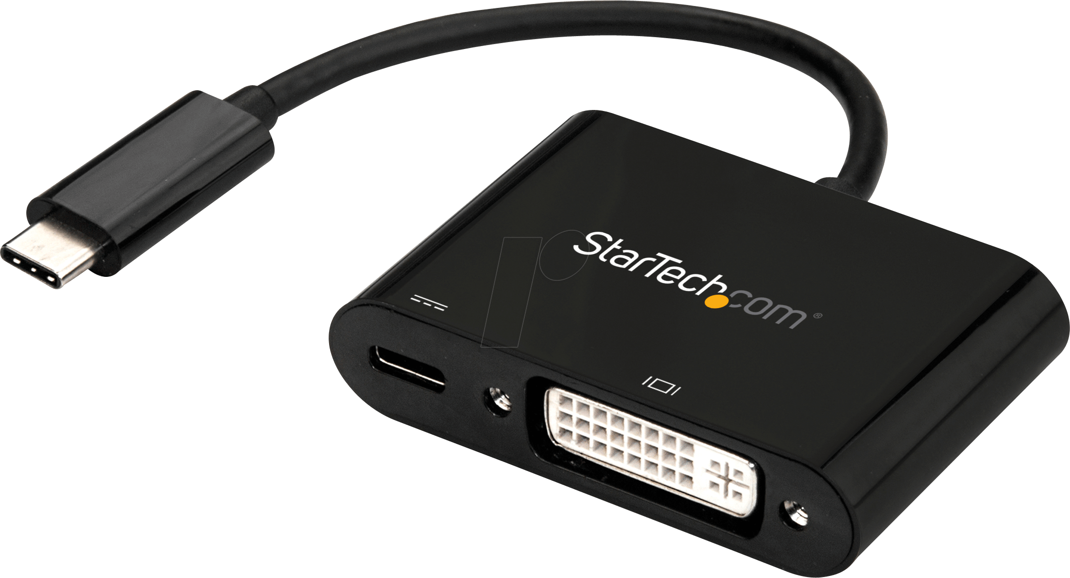 Bild von StarTech.com USB-C to DVI Adapter with USB Power Delivery - 1920 x 1200 - Black - Externer Videoadapter - Parade PS171 - USB-C - DVI - Schwarz