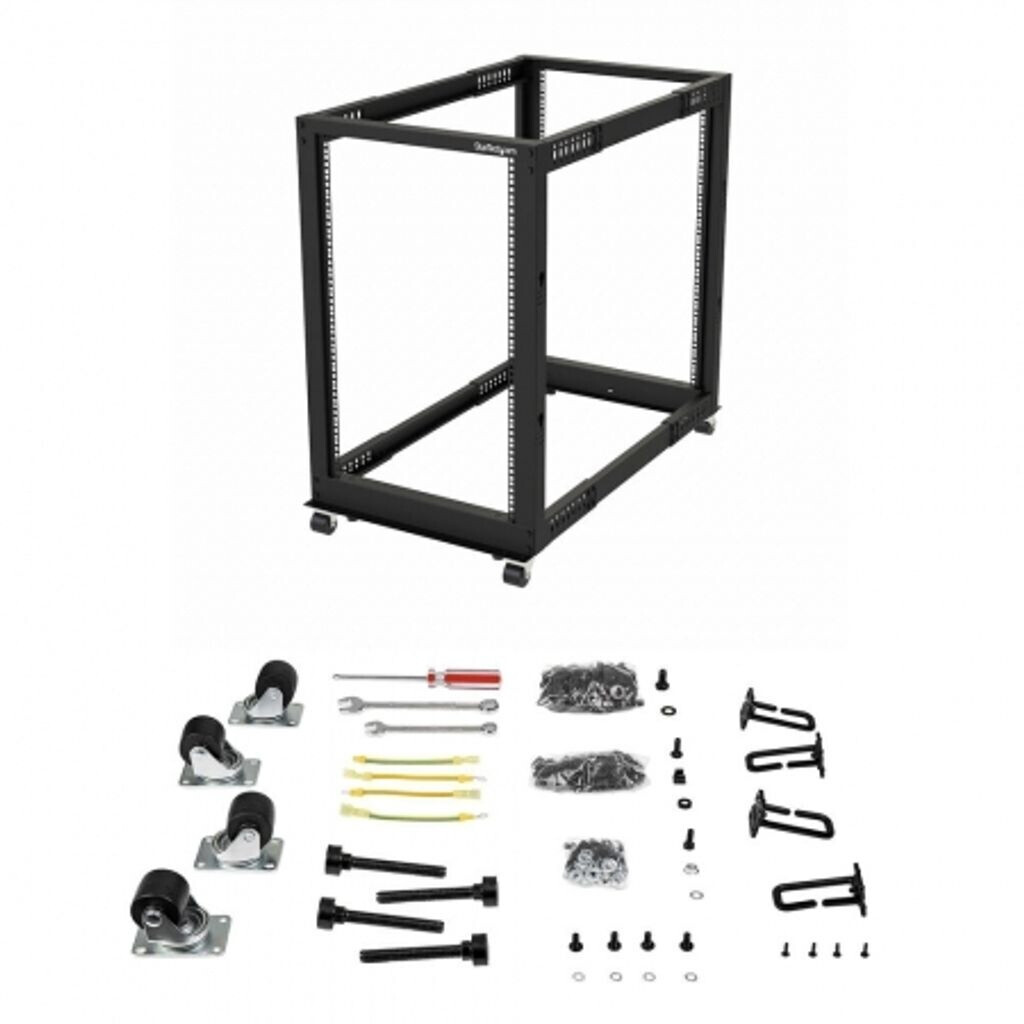 Bild von StarTech.com 4POSTRACK18U - 18U Open Cabinet Rack with Wheels