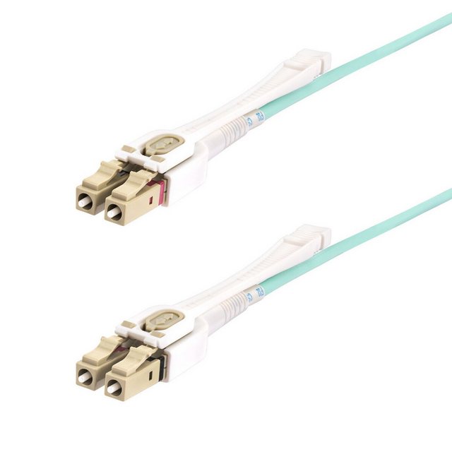 Bild von StarTech.com 4m (13ft) LC to LC (UPC) OM4 Multimode Fiber Optic Cable w/Push Pull Tabs, 50/125µm, 100G Networks, Bend Insensitive, Low Insertion Loss - LSZH Fiber Patch Cord (450FBLCLC4PP) - Patch-Kabel - LC/UPC Multi-Modus (M) zu LC/UPC Multi-Modus (M) - (450FBLCLC4PP)