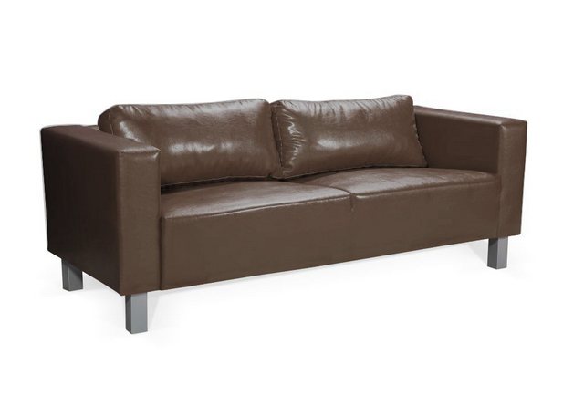 Bild von Fun Möbel 3-Sitzer Sofa Designersofa MAILAND 3-Sitzer in Kunstleder, inkl. 2 Rückenkissen