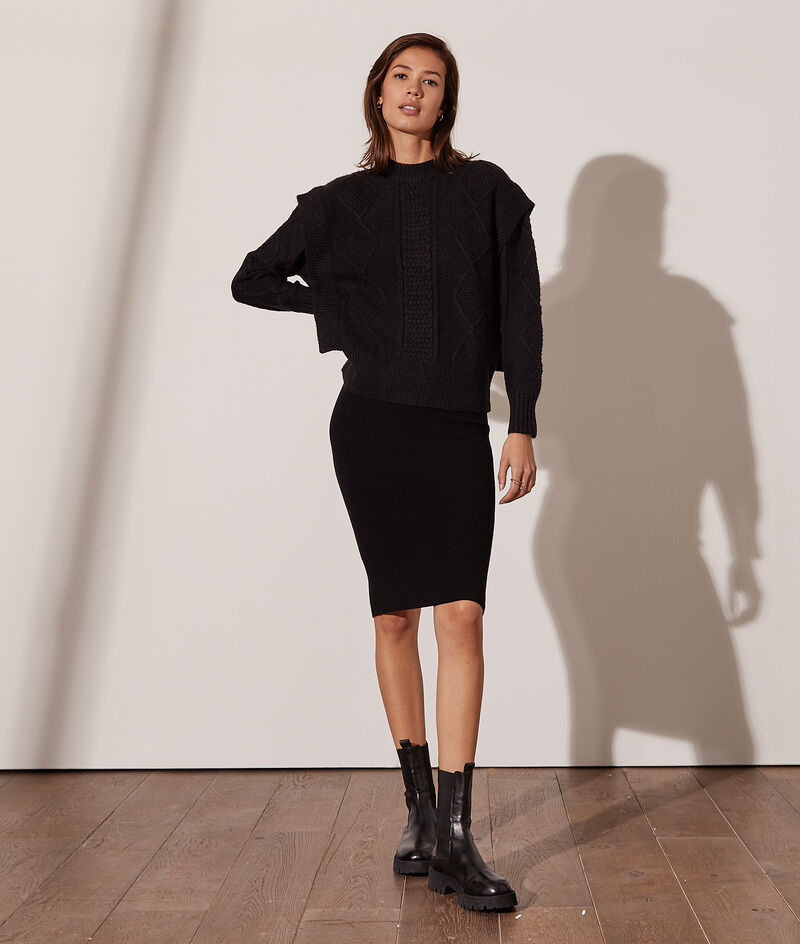 Bild von Strickpullover mit zopfmuster