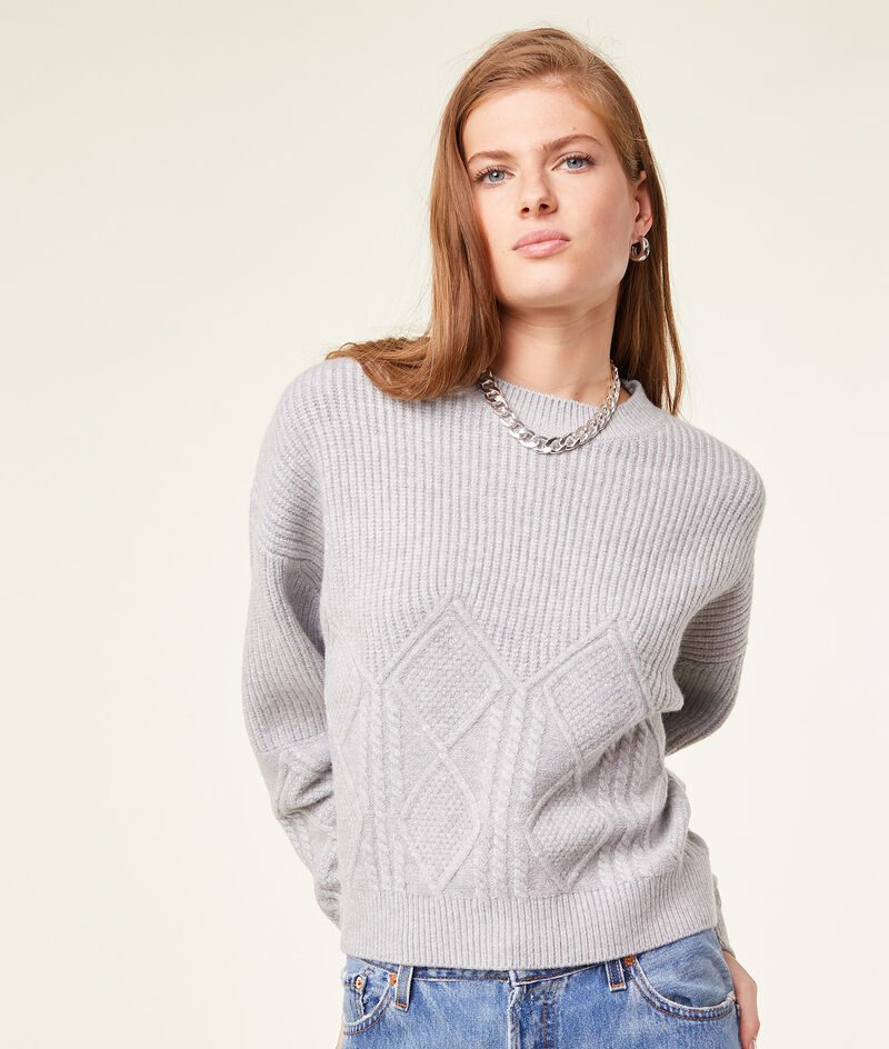 Bild von Strickpullover mit zopfmuster